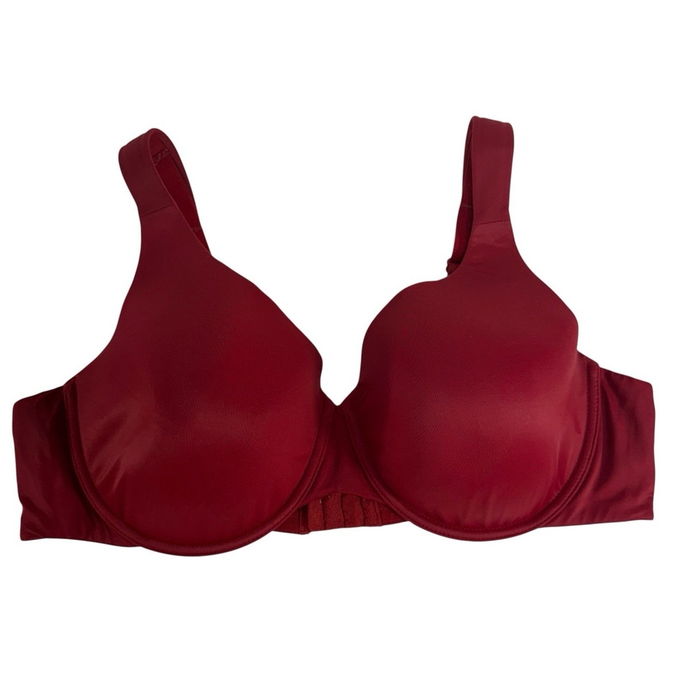 Serenada 42C Full Coverage T-Shirt‎ Bra Underwire Red Lightly Lined Smooth